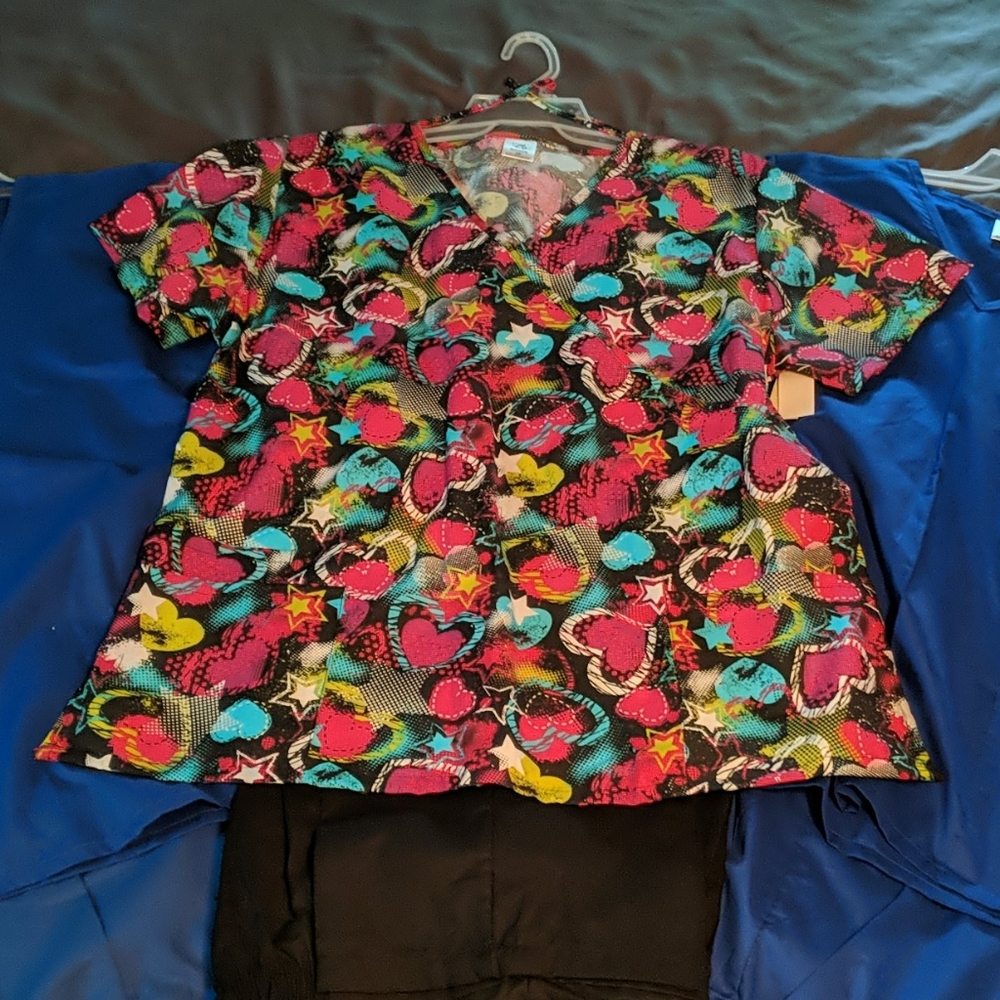 3 full sets NWT Scrubs 1 price (1 blue top NWOT)